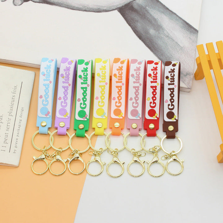 Unisex keychain with motivating lucky saying Kalsten
