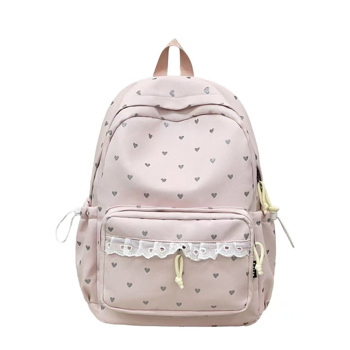 Heart-Print Casual Backpack Kalsten
