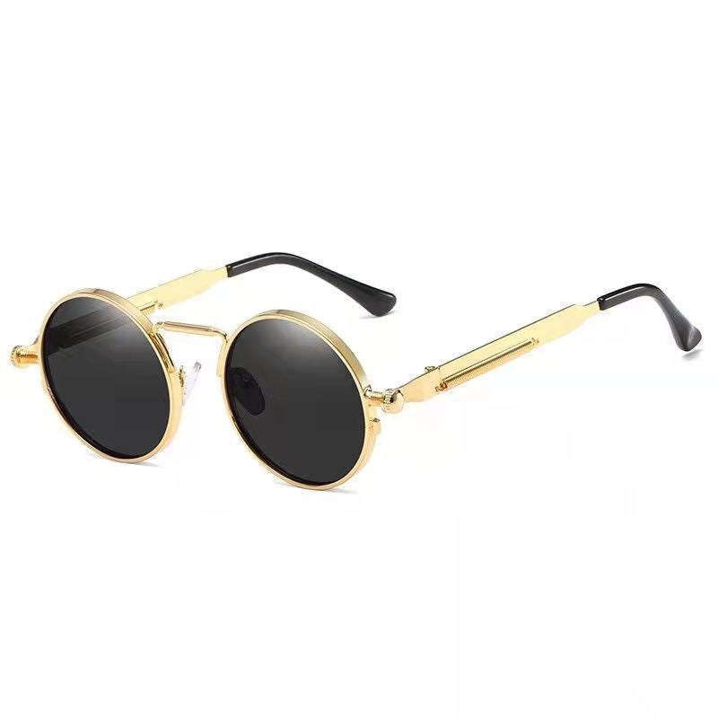 Ladies Round Metal Sunglasses with Mirrored Lenses Kalsten