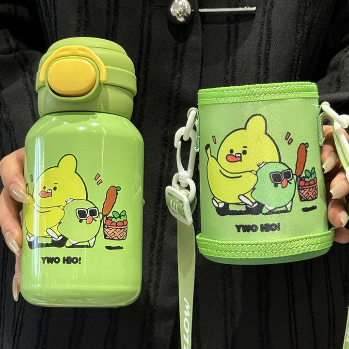 Women's insulated drinking bottle with secure flip-top lid and playful design Kalsten