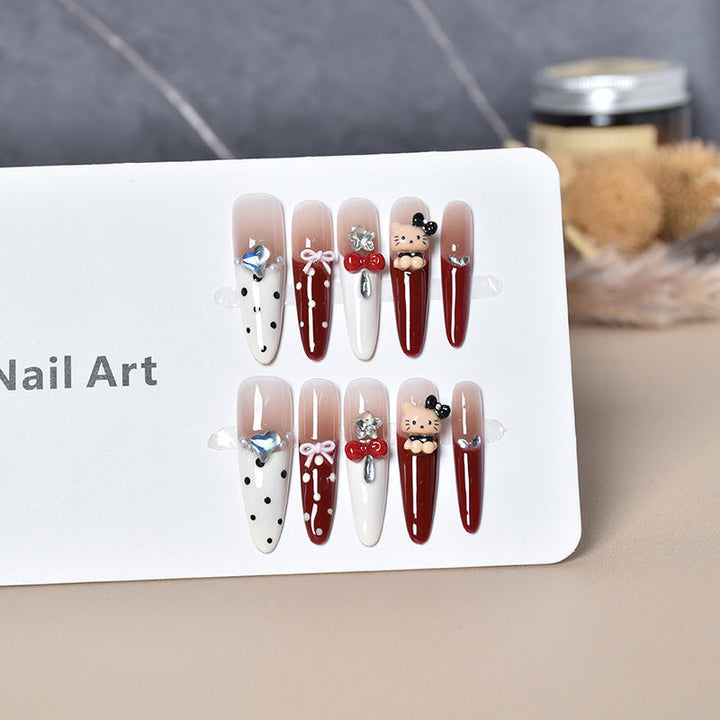 Artistic Press-On Nail Set with Holiday Designs Kalsten