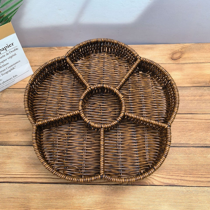 Ladies beef braided serving basket with three compartments Kalsten