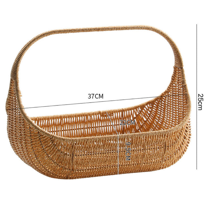 Ladies Handcrafted Rattan Basket with Elegant Contour Kalsten
