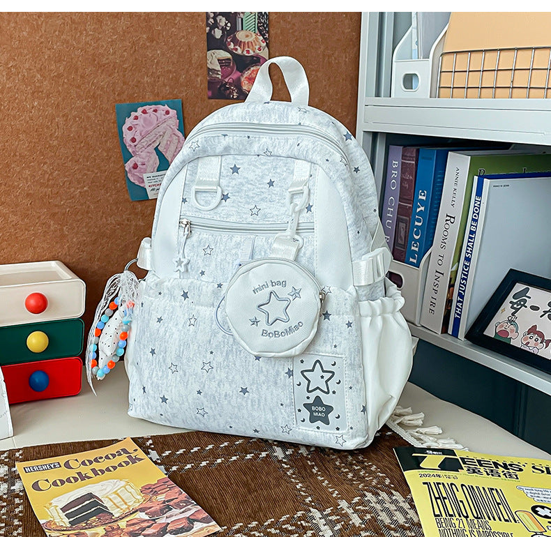 Star-Patterned School Backpack