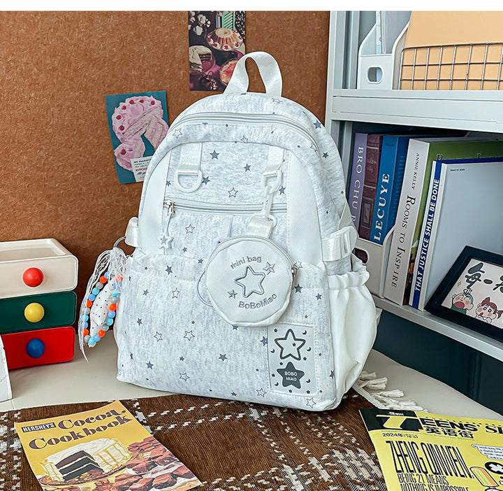 Star-Patterned School Backpack