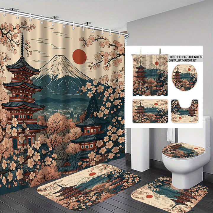 Cat-Themed Four-Piece Digital Bathroom Set Kalsten