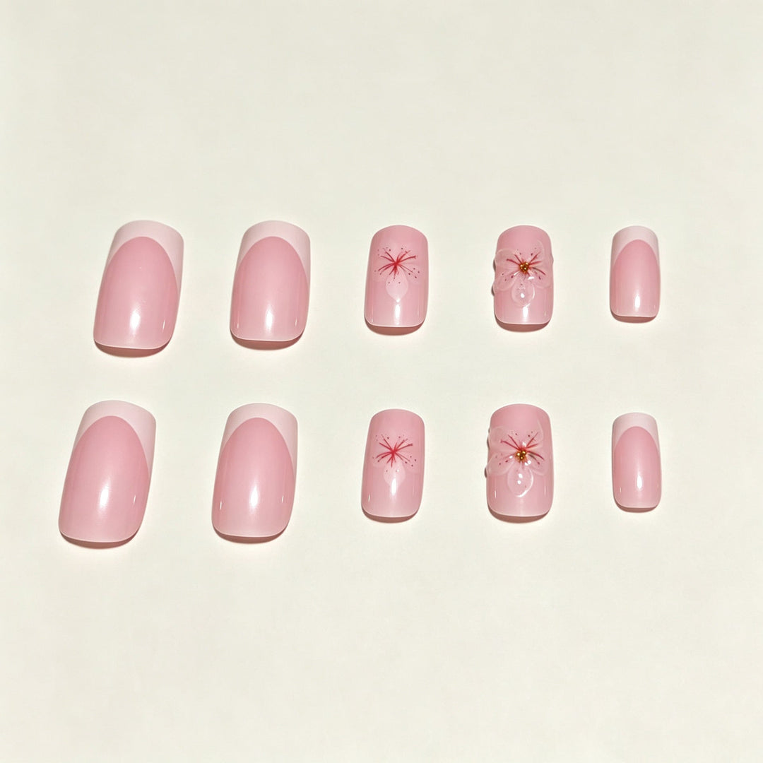 Floral Accent Press-On Nails Kalsten