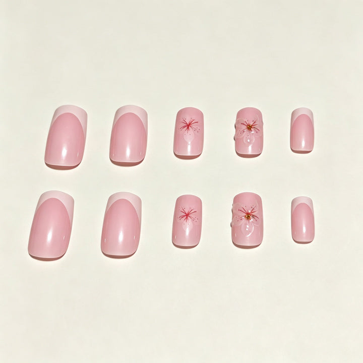 Floral Accent Press-On Nails Kalsten