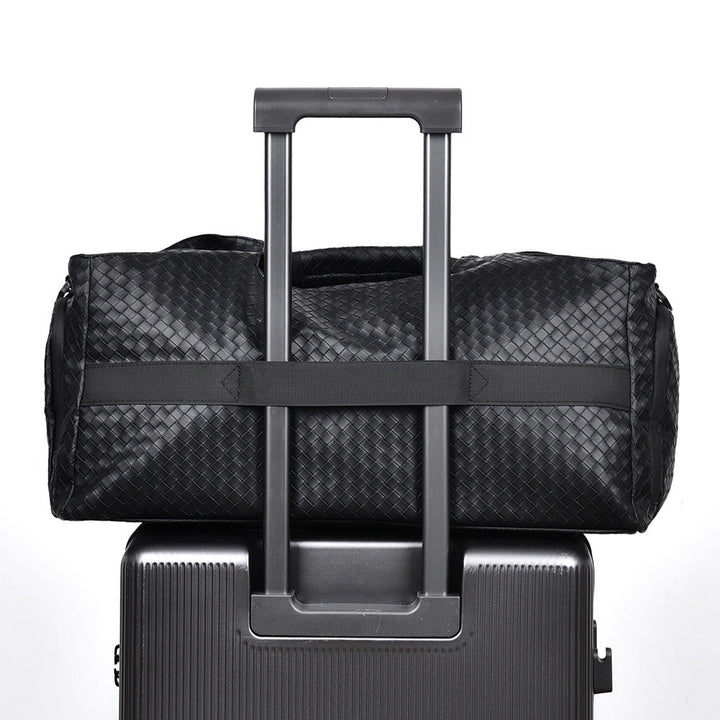 Woven Leather Travel Duffel Bag Kalsten