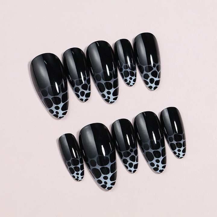 Artistic Press-On Nail Set with Geometric Design Kalsten