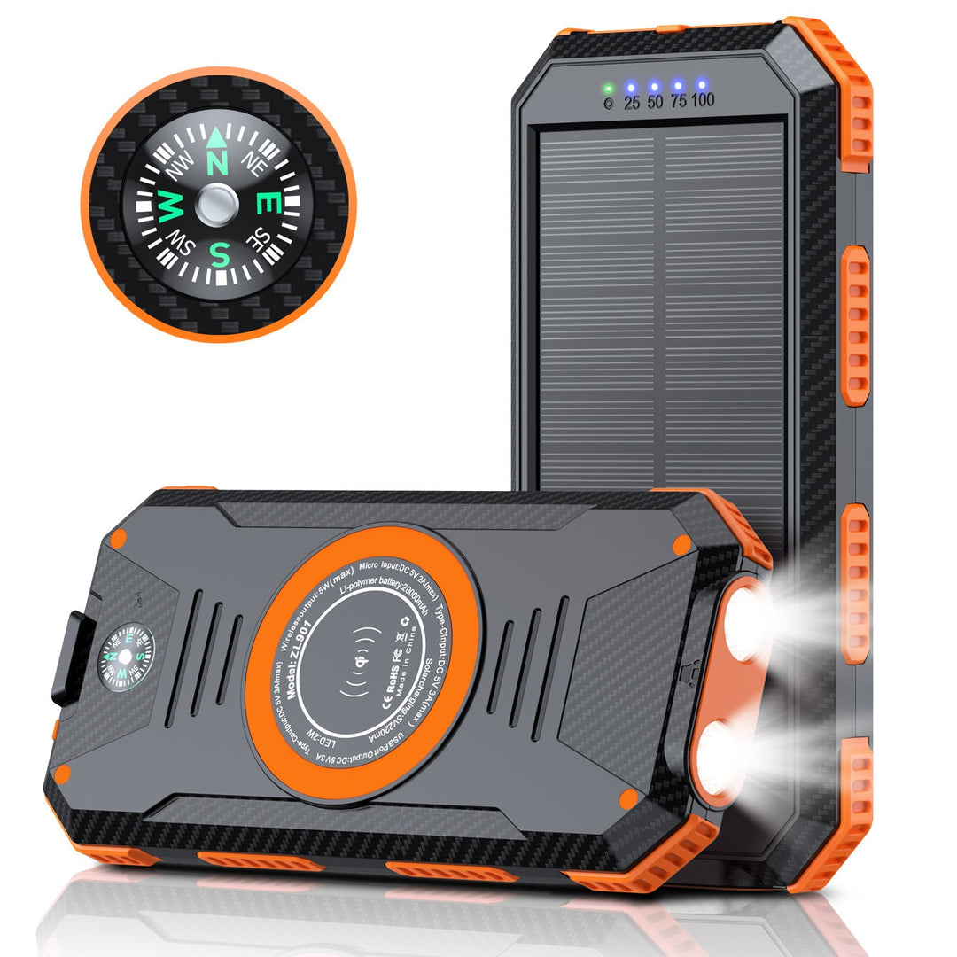 Solar-powered power bank with integrated compass and LED lighting Kalsten