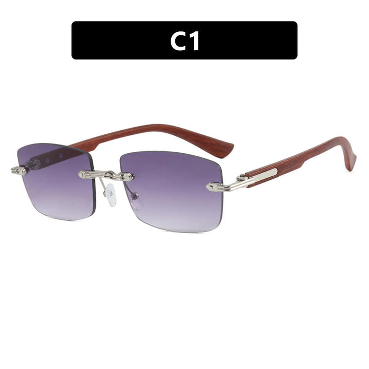 Women square sunglasses with wooden frame and gradient lenses Kalsten