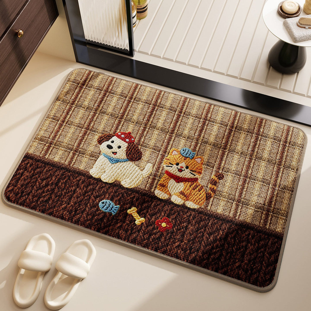 Playful Dog-Themed Bath Mat Kalsten