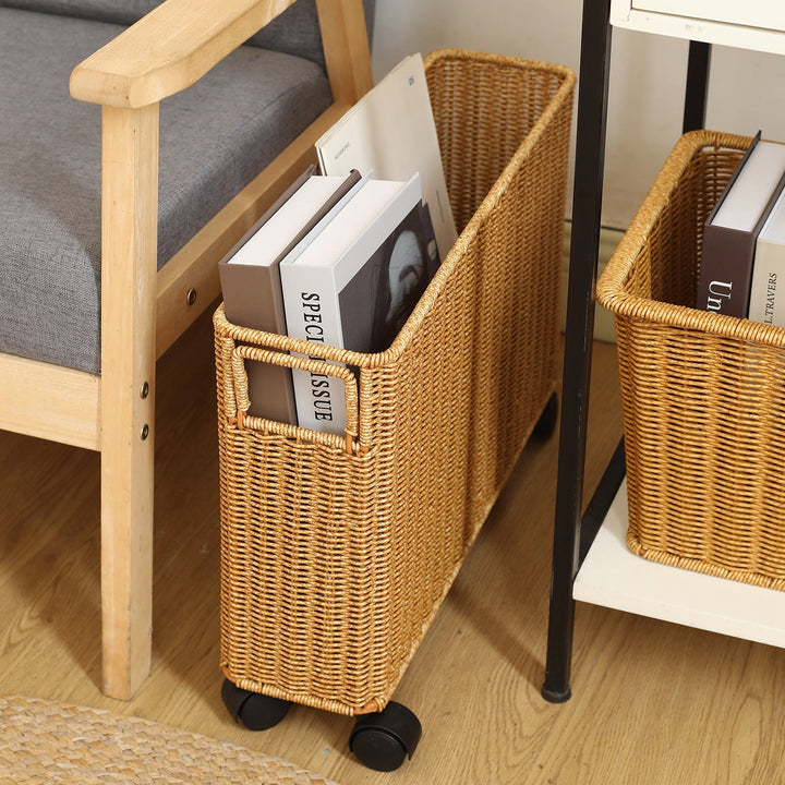 Multi-Functional Woven Storage Cart with Wheels Kalsten