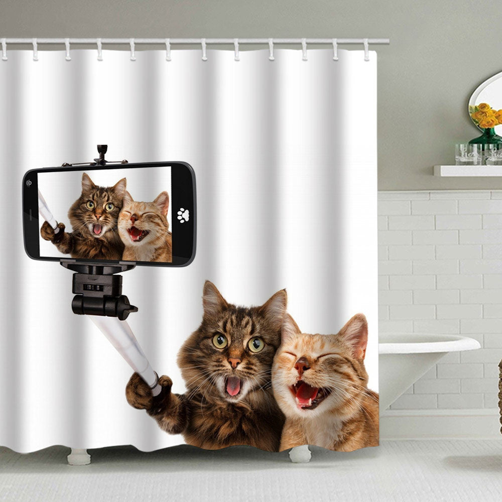 Artistic Dog Illustration Shower Curtain Kalsten