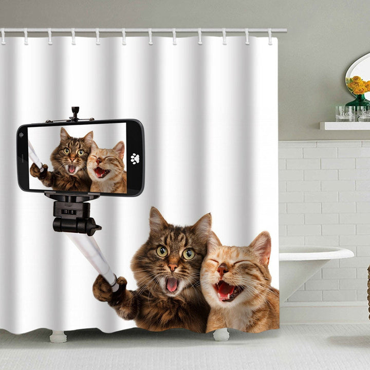 Artistic Dog Illustration Shower Curtain Kalsten