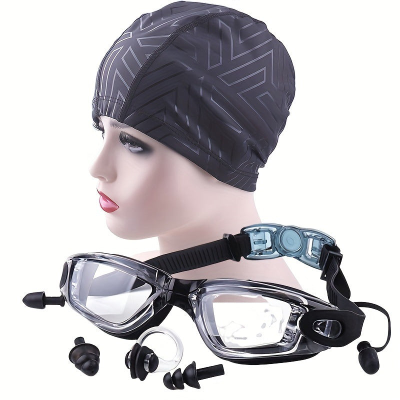 Swimming Sports Set with Ergonomic Swimming Goggles and Stylish Swim Cap Kalsten