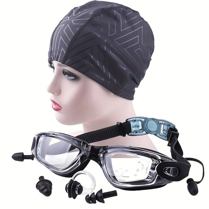 Swimming Sports Set with Ergonomic Swimming Goggles and Stylish Swim Cap Kalsten