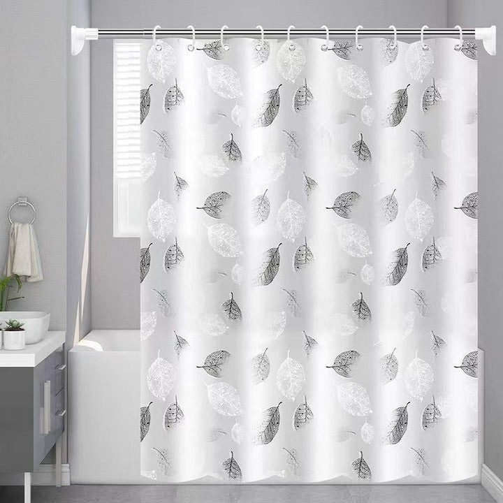Elegant Leaf Print Bathroom Shower Curtain Kalsten