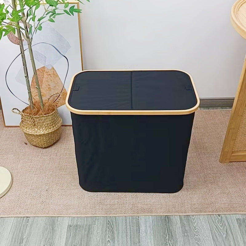 Robust laundry container with practical lid and inner pocket Acalora