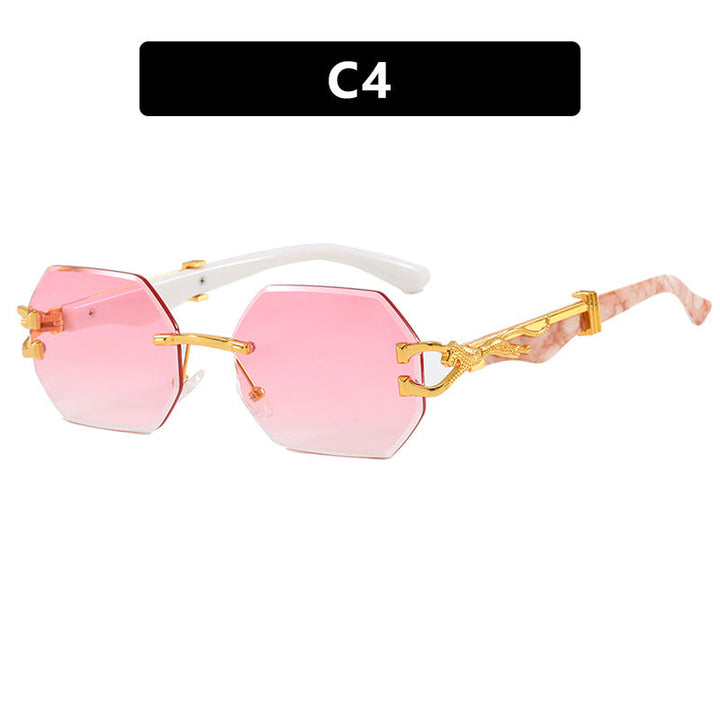 Women's fashionable sunglasses with extravagant octagonal design and golden accents Kalsten