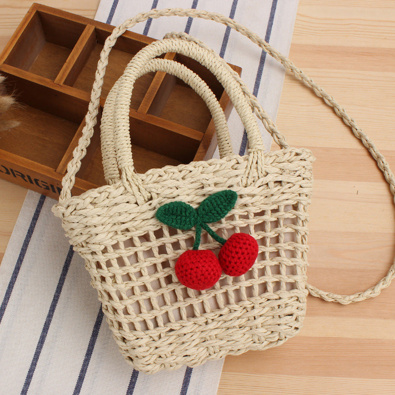 Shoulder bag with handmade fruit motif Kalsten