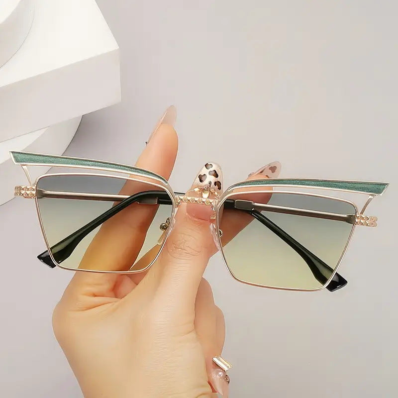Women's square designer glasses with delicate metal frame Kalsten