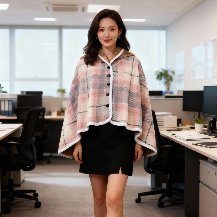 Ladies' wrap blanket made of cozy wool blend Kalsten