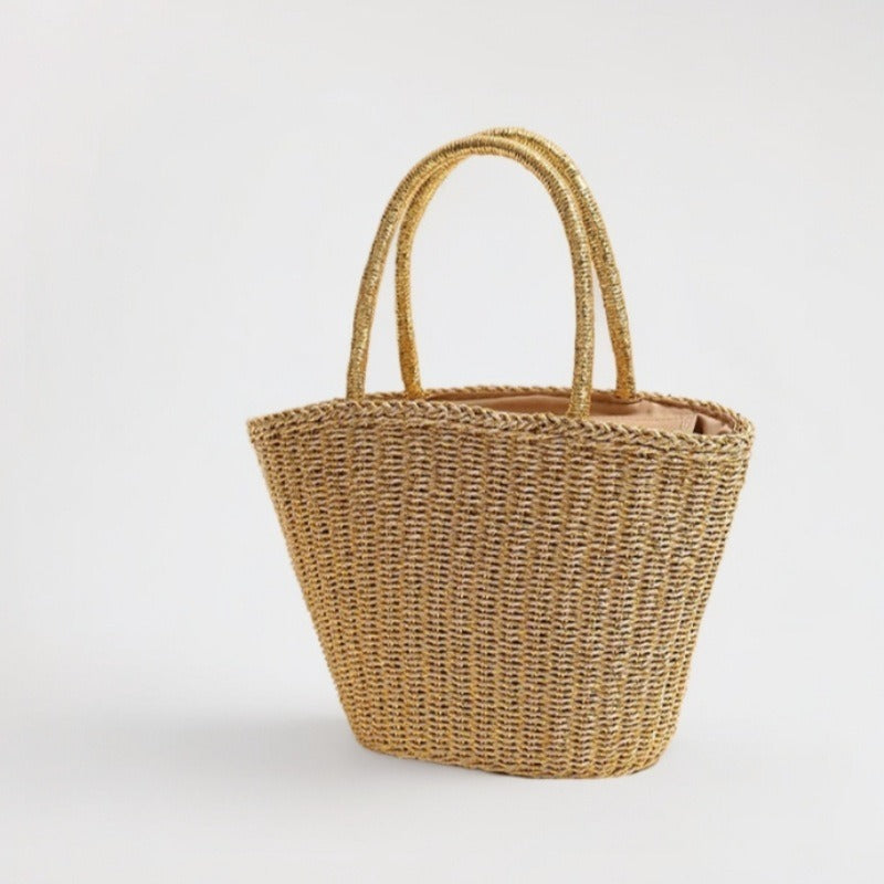 Handcrafted basket bag with sturdy handles Kalsten