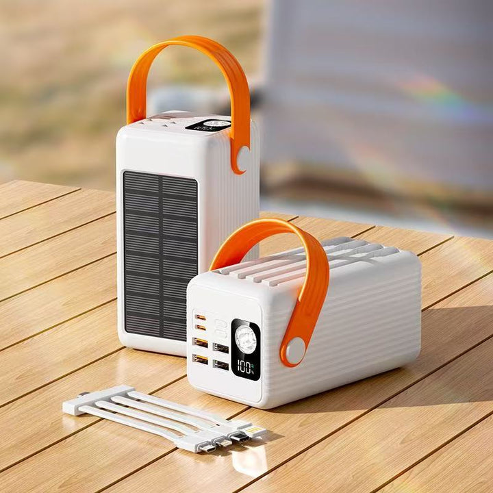 Portable Solar Power Bank with Integrated LED Light and Fast Charging Function Kalsten