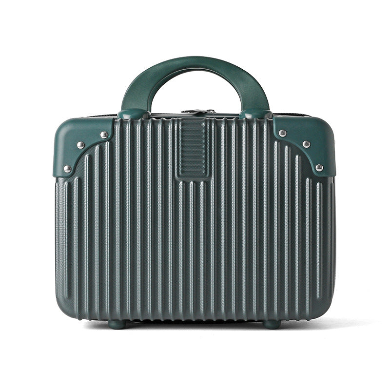 hard-shell travel cosmetic case with double-zip closure top handle and protective feet Kalsten