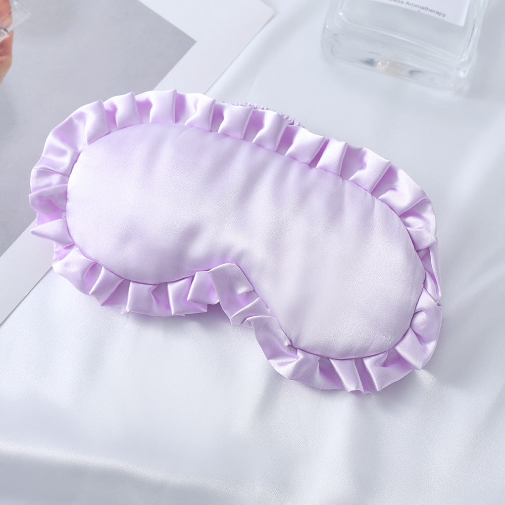 Women's nan satin-gloss eye mask with ergonomic contour, frilled ruffle edge, and gentle padding Kalsten