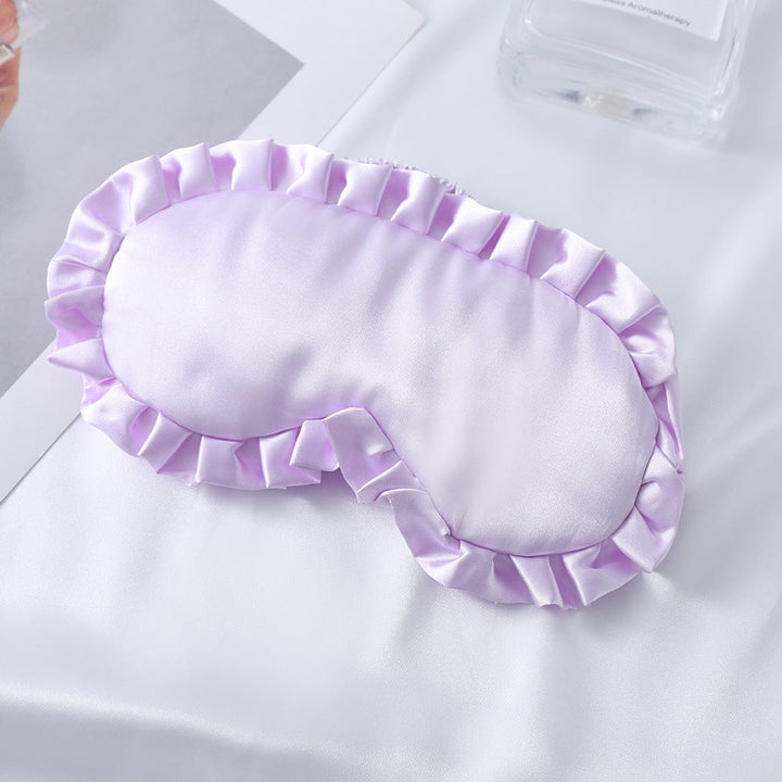 Women's nan satin-gloss eye mask with ergonomic contour, frilled ruffle edge, and gentle padding Kalsten