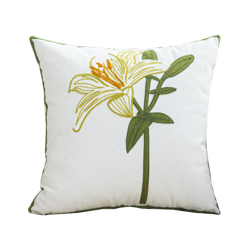 Women Decorative Cushion Cover with Fine Floral Embroidery Kalsten