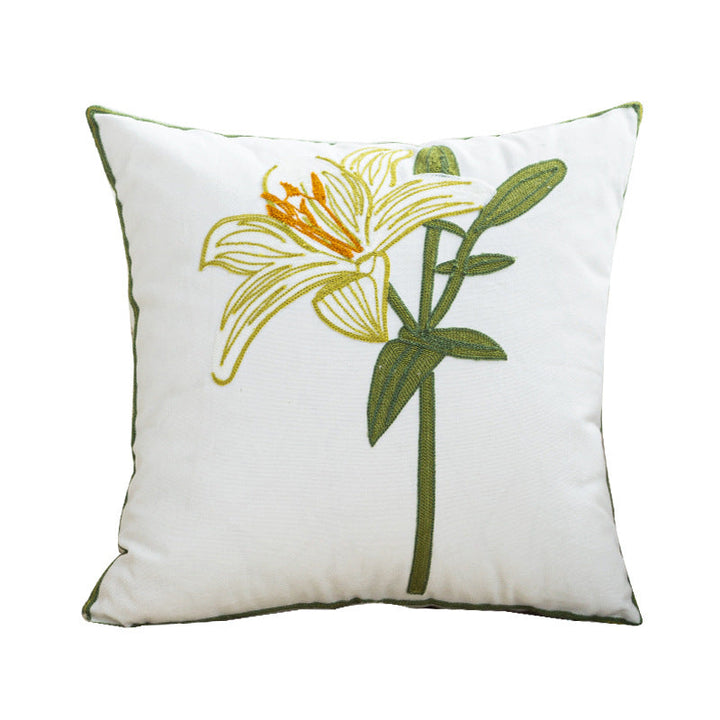 Women Decorative Cushion Cover with Fine Floral Embroidery Kalsten