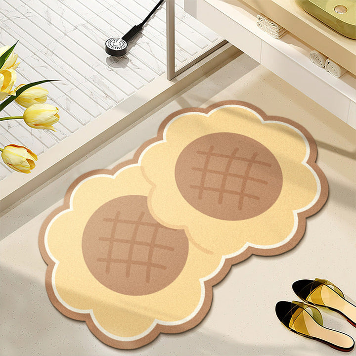 Floral Pattern Water-Absorbent Bath Mat