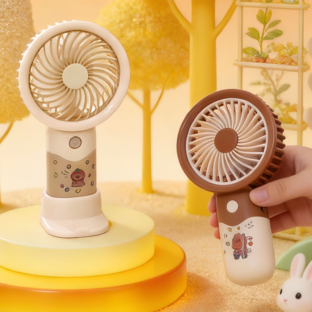 Ladies portable hand fan with ergonomic design and cute motif Kalsten