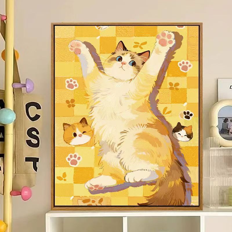 Cute Cat-Themed Decorative Canvas Art Kalsten