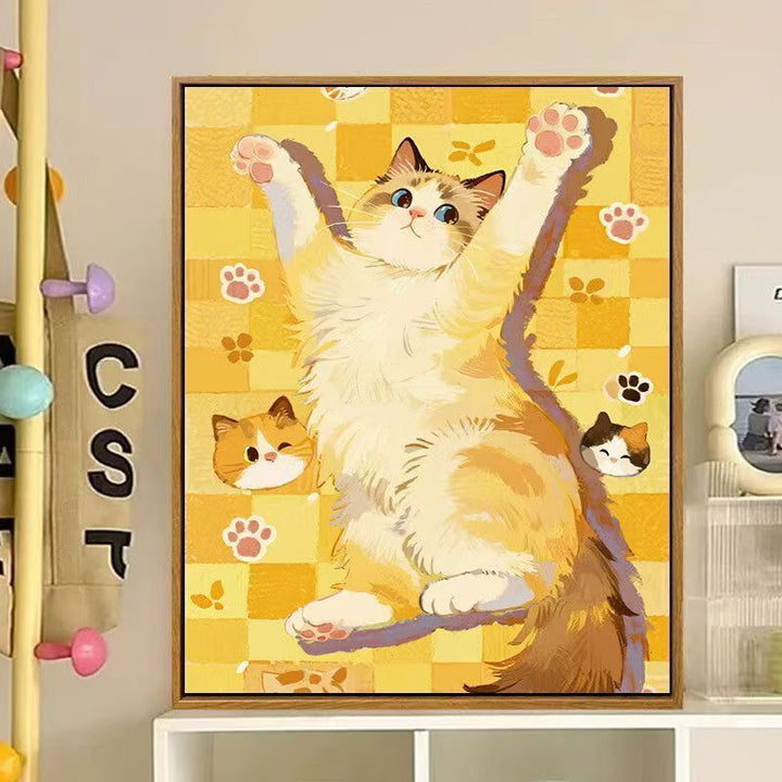 Cute Cat-Themed Decorative Canvas Art Kalsten
