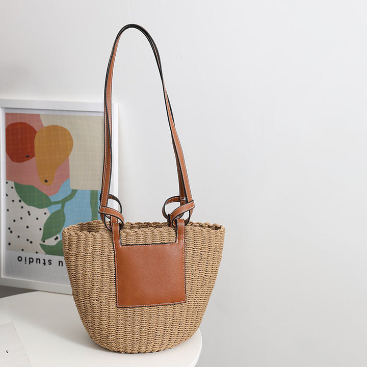 Basket bag with elegant leather detail Kalsten