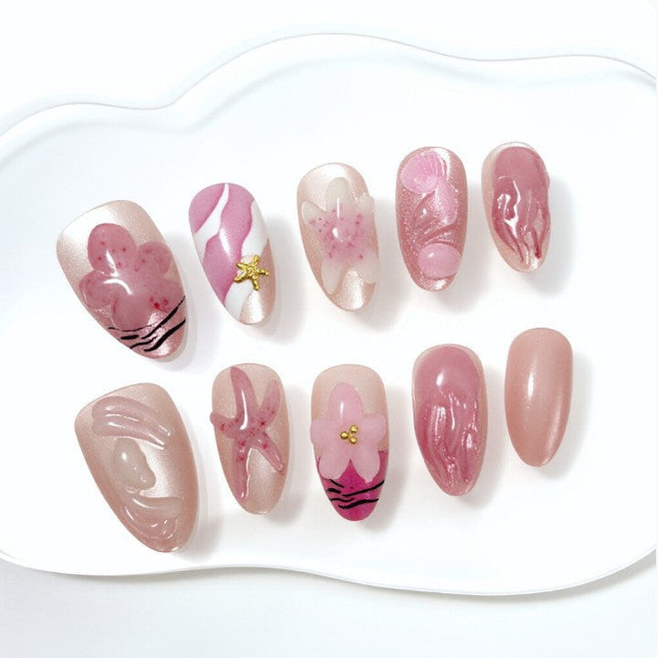 Artificial nails with floral accents Kalsten