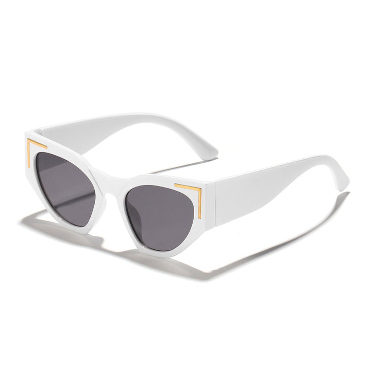 Women's Creative Cat-Eye Sunglasses with Transparent Frame and Brown Lenses Kalsten