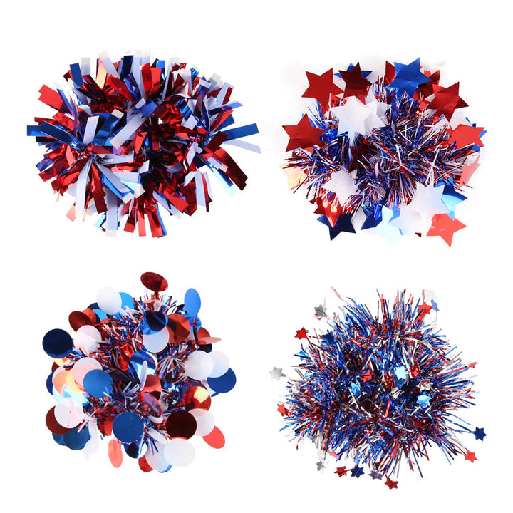 Independence Day festive tinsel pom-pom elastic wrist cuff Kalsten