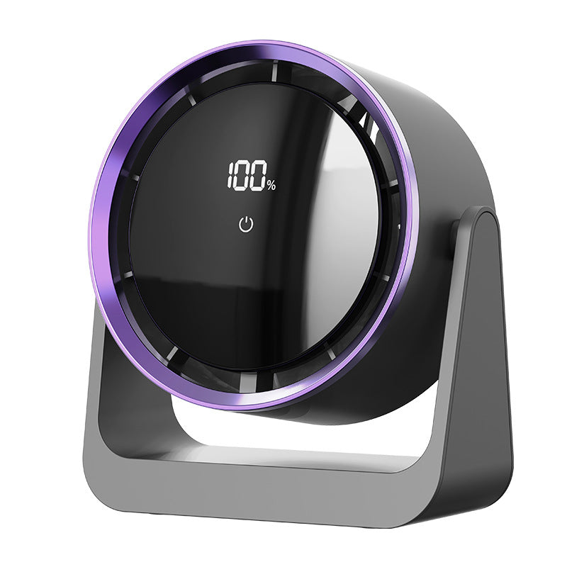 Unisex nan compact rechargeable bladeless desktop air circulator with LED battery display and tilt function Kalsten