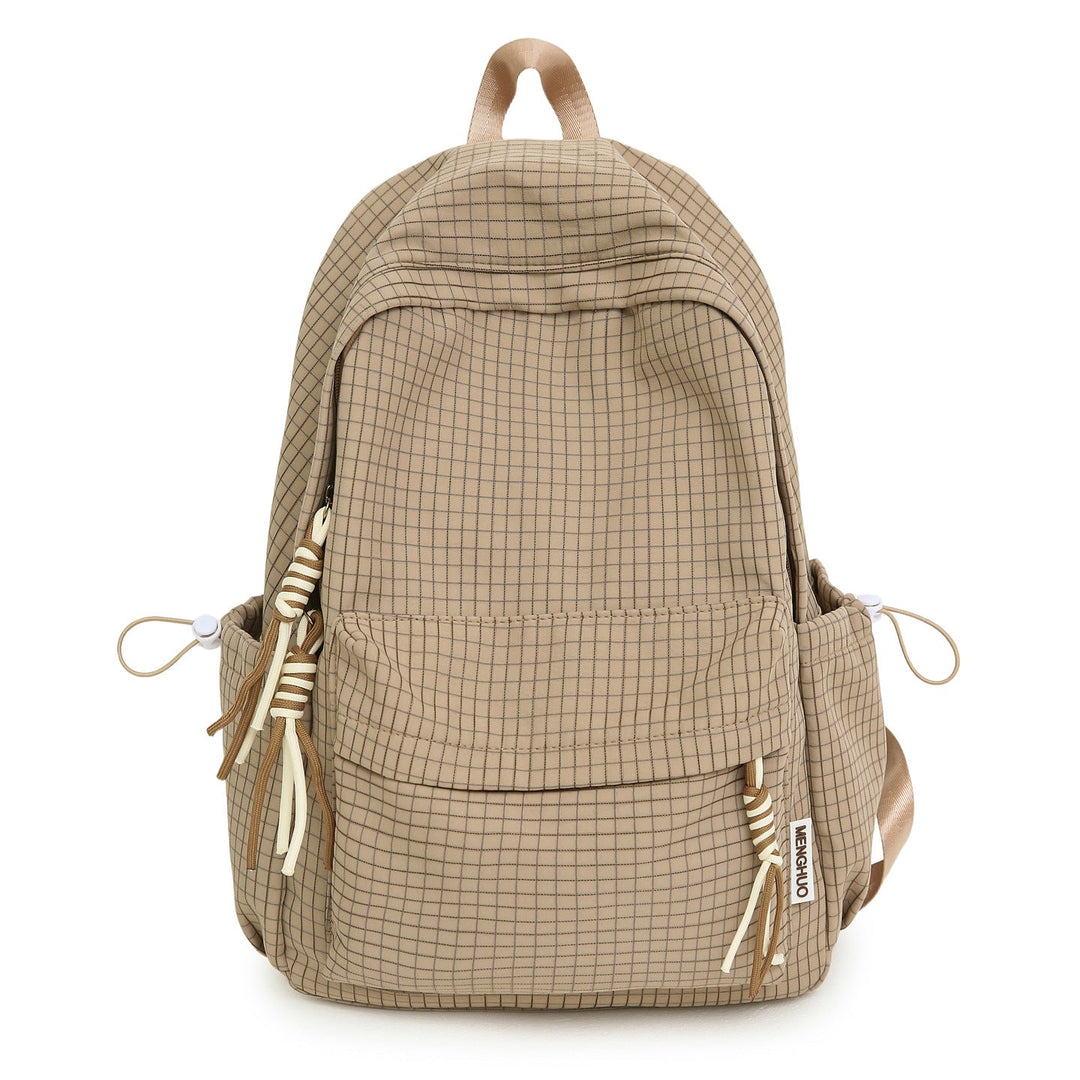 Versatile Lightweight Grid Pattern School Backpack Kalsten