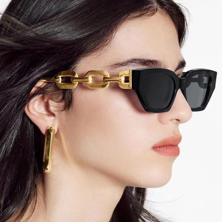 Women's Cat-Eye Sunglasses with Decorative Chain Frame Kalsten