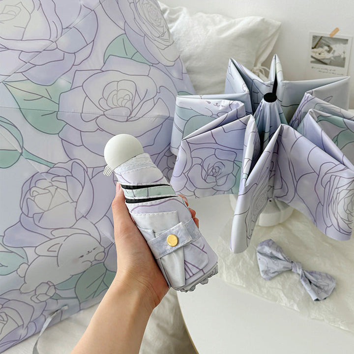 Ladies Folding Umbrella with Floral Minimalism Kalsten
