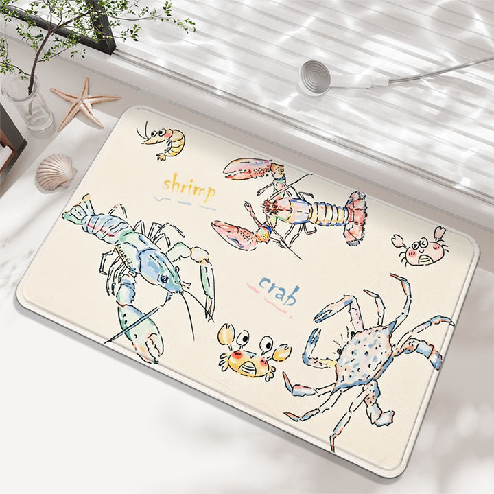 Coastal Marine-Themed Bathroom Mat