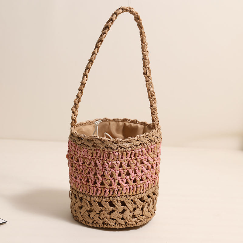 Trendy Handmade Basket Bag with Practical Drawstring Closure Kalsten