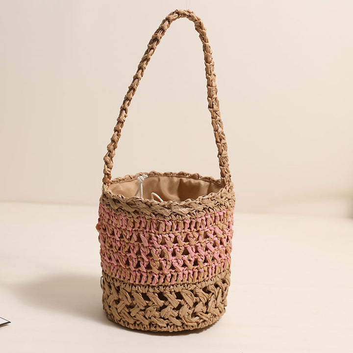 Trendy Handmade Basket Bag with Practical Drawstring Closure Kalsten